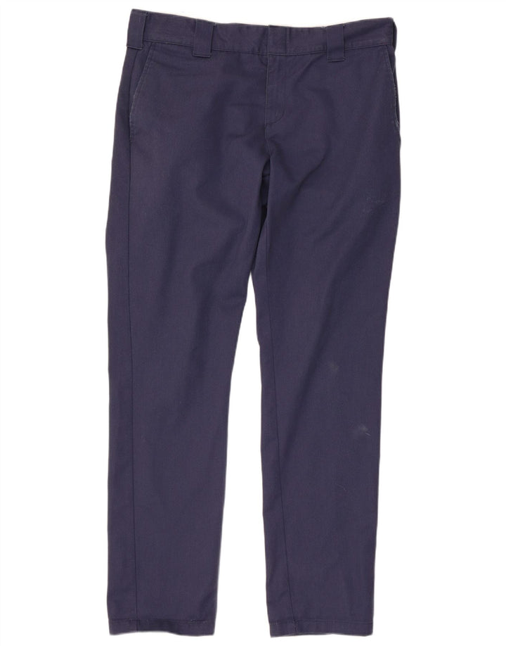DICKIES Womens Slim Fit Chino Trousers W32 L32 Navy Blue Polyester