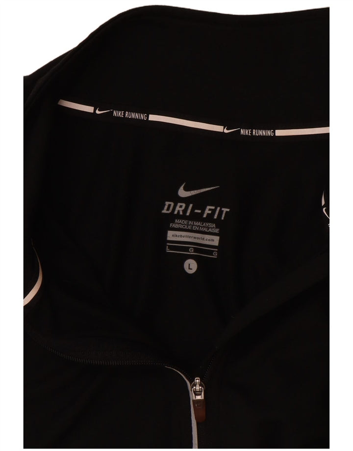 Nike Ženska trenirka Dri Fit Zip Neck Pulover Top UK 16 Large Black