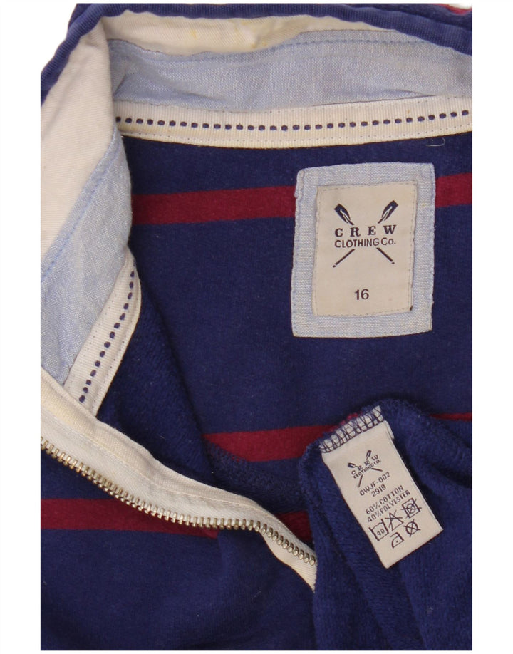 CREW CLOTHING Ženska majica s kratkim rukavima UK 16 Veliki tamnoplavi prugasti