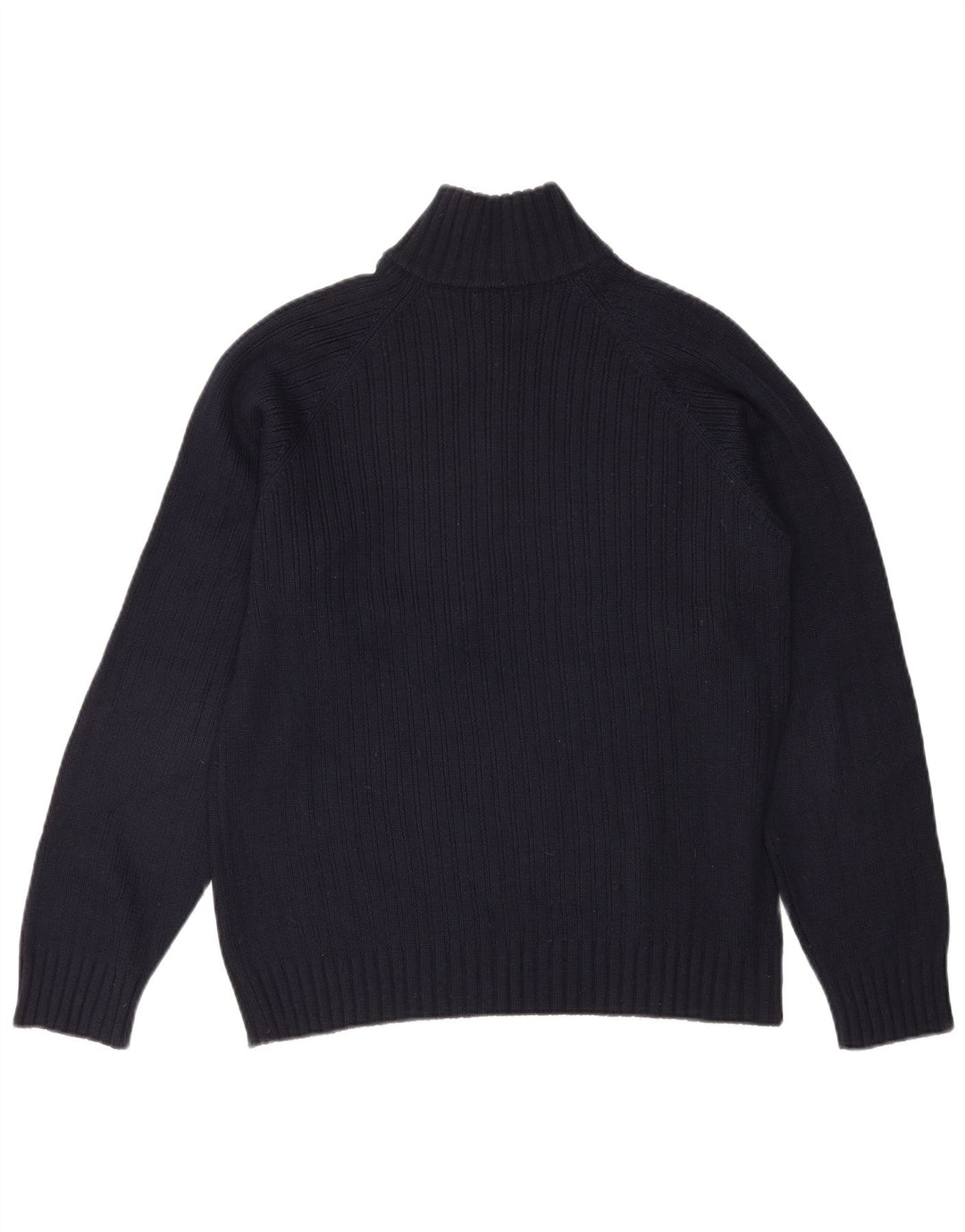 Veliki muški džemper s izrezom i patentnim zatvaračem tamnoplavi Sisley