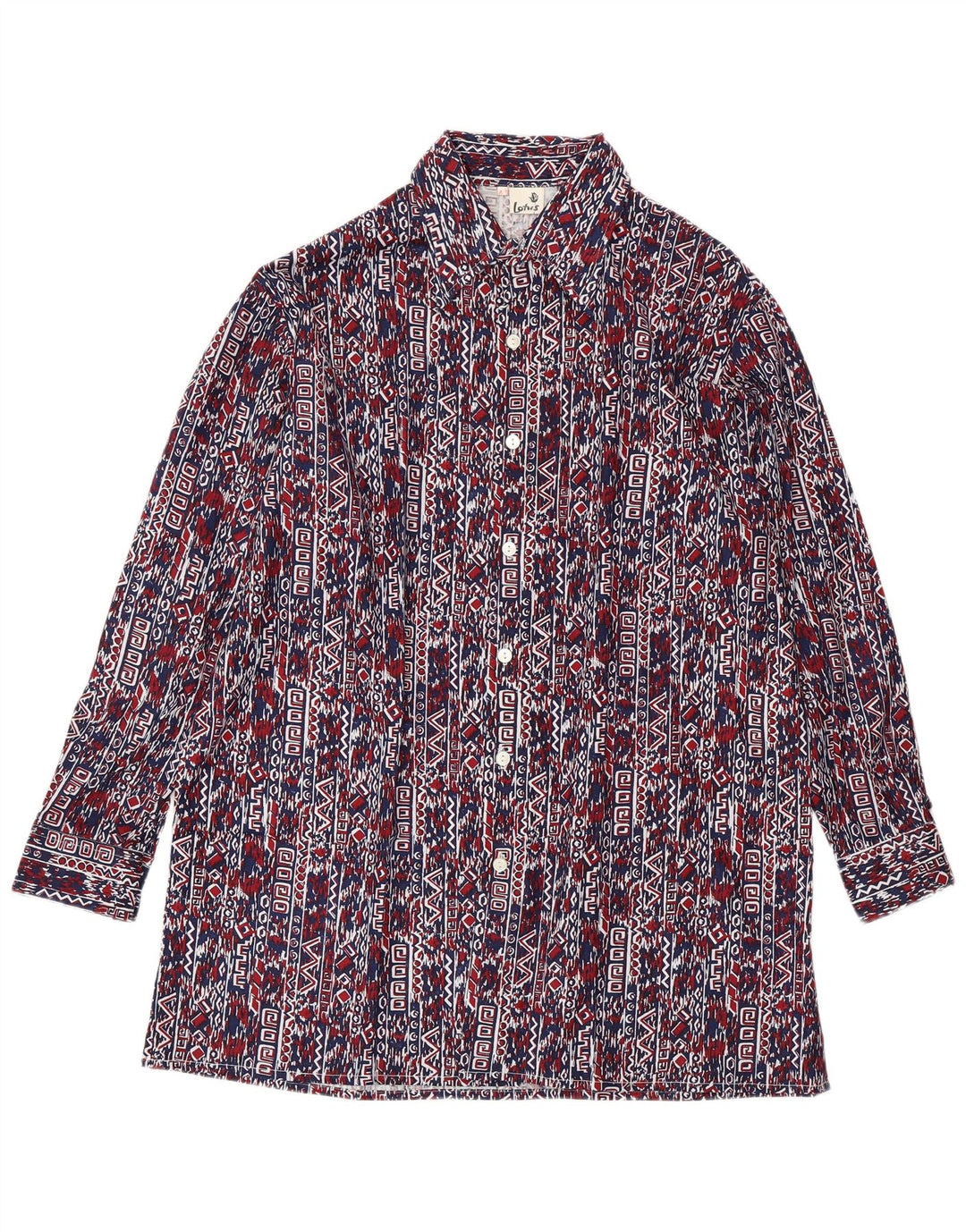 VINTAGE muška košulja veličine 41 velika tamnoplava geometrijska