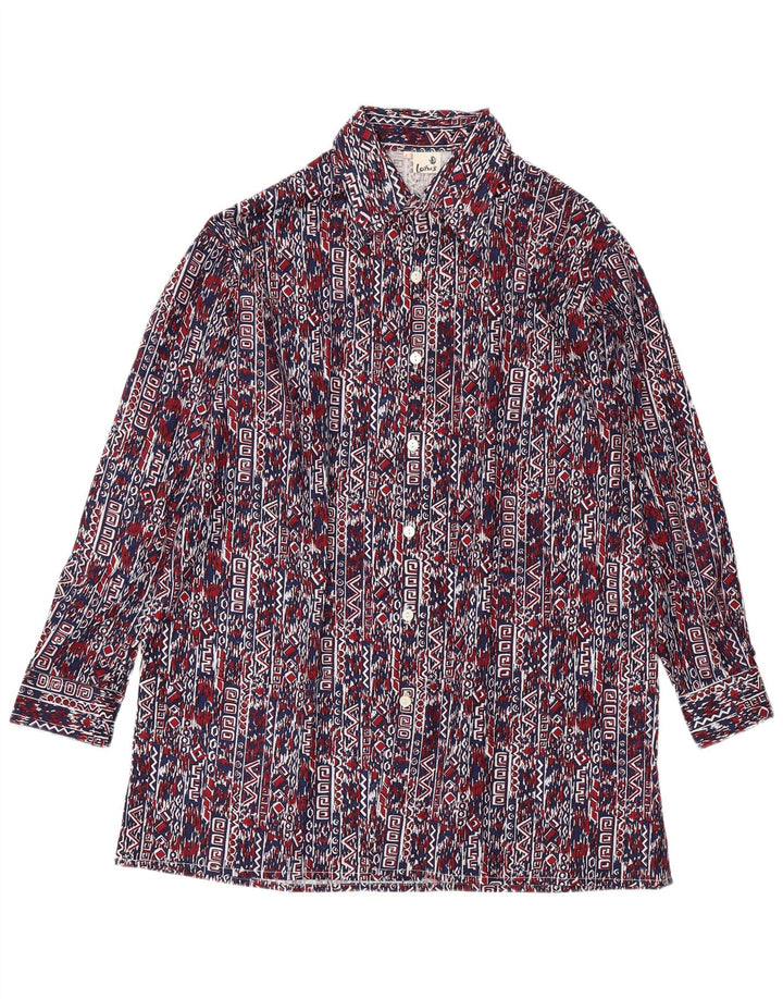 VINTAGE muška košulja veličine 41 velika tamnoplava geometrijska