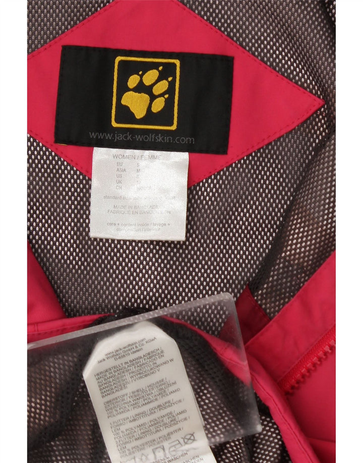 JACK WOLFSKIN Ženska kišna jakna s kapuljačom UK 10 Mala ružičasta poliamidna