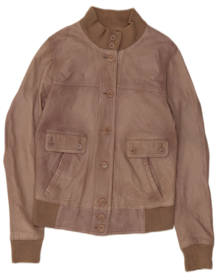 Zen ženska crop kožna jakna UK 8 Mala smeđa kožna