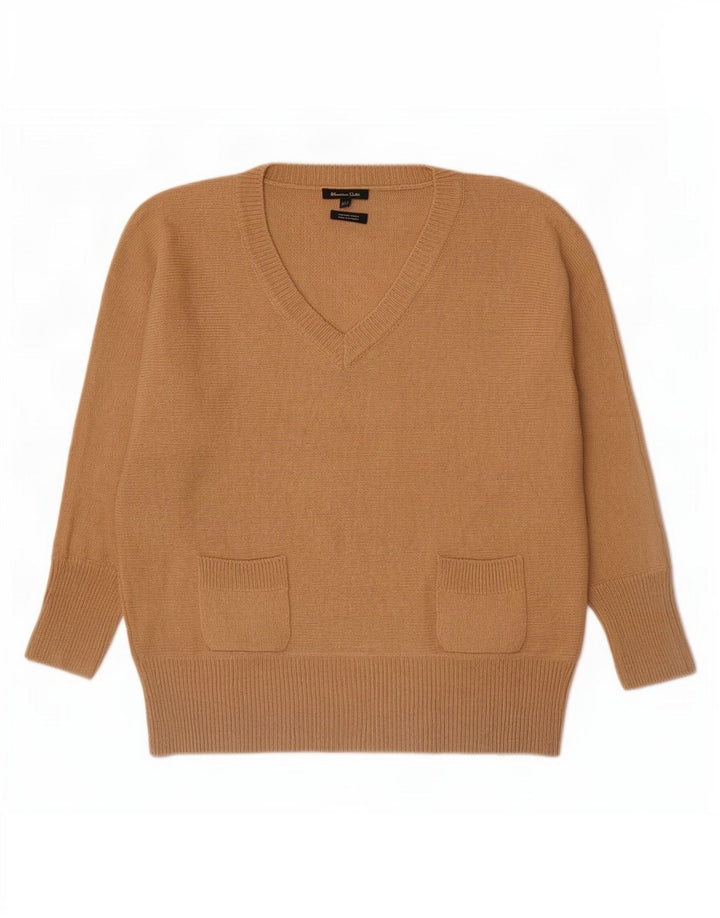 Ženski džemper s V-izrezom Massimo Dutti UK 14 Srednje bež vuneni