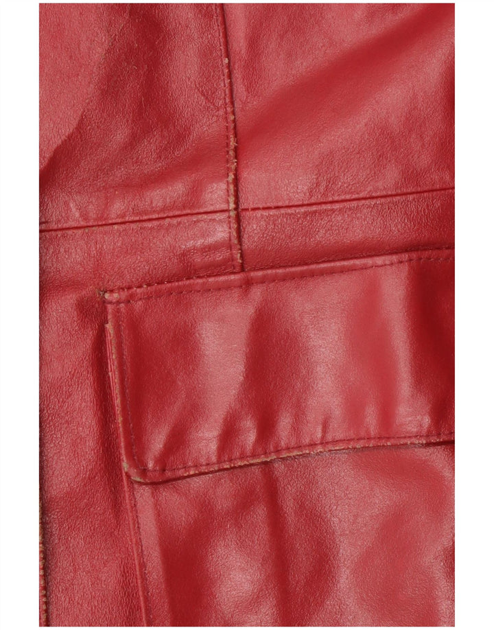 Vintage ženski kožni kaput UK 18 XL crvena koža