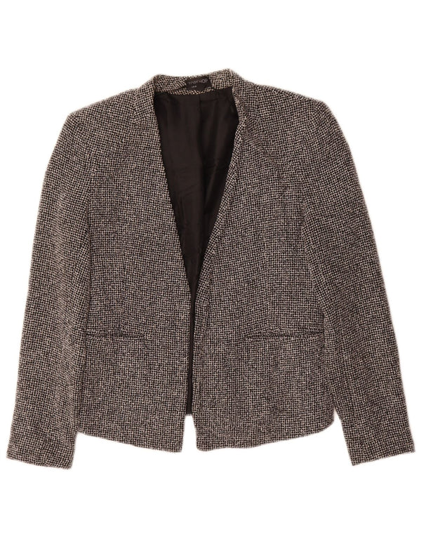 Topshop Ženska jakna s otvorenim sakoom UK 10 Mali crni karirani pamuk
