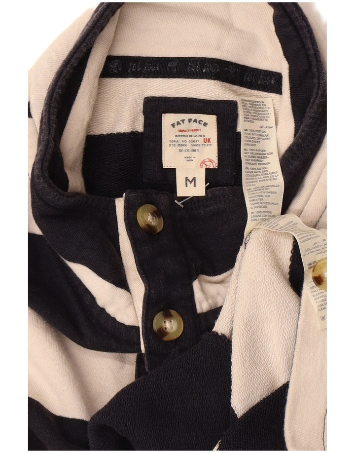 FAT FACE Muška dukserica s dugmadima i izrezom srednje tamnoplave pruge