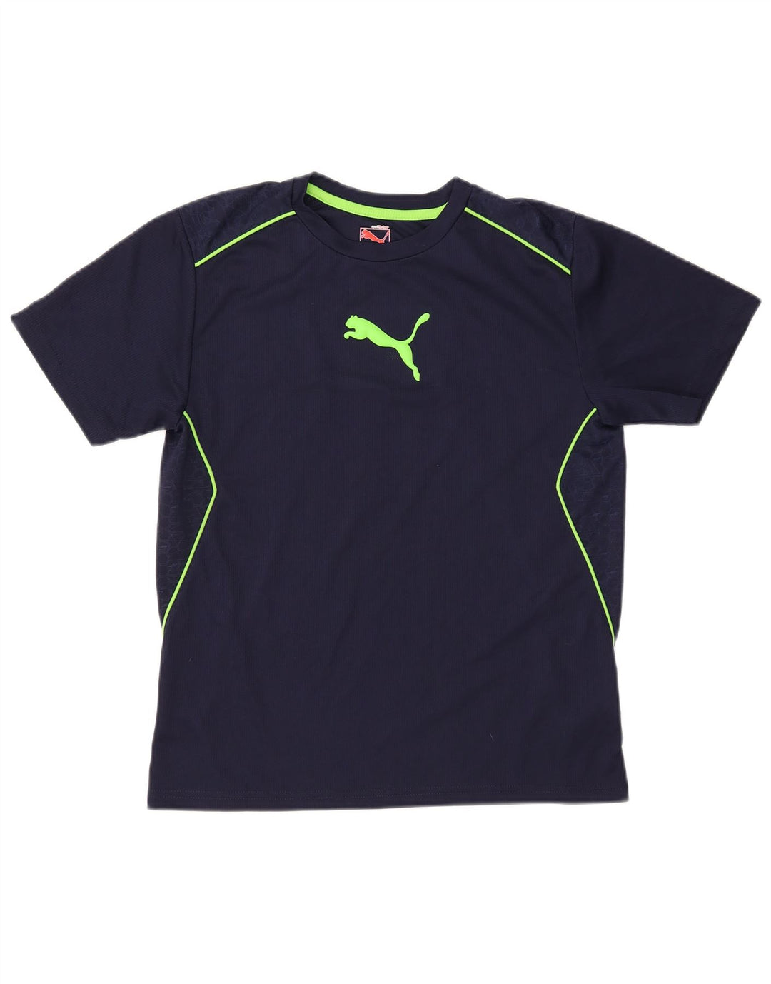 Puma Boys Graphic T-Shirt Top 11-12 Years Large Navy Blue prugasti poliester