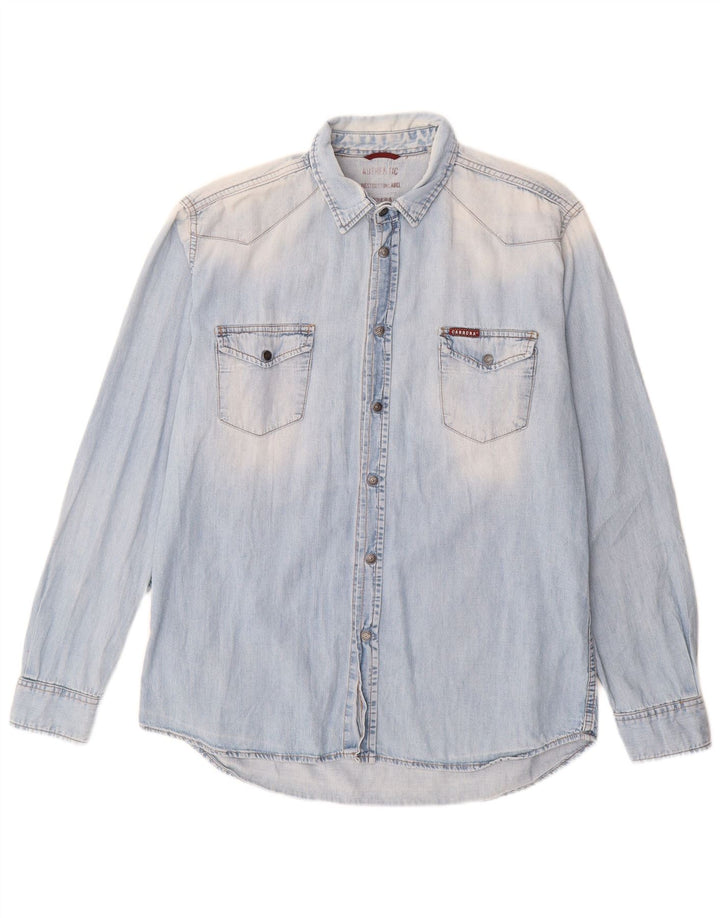 Carrera muška traper košulja Large Blue Cotton