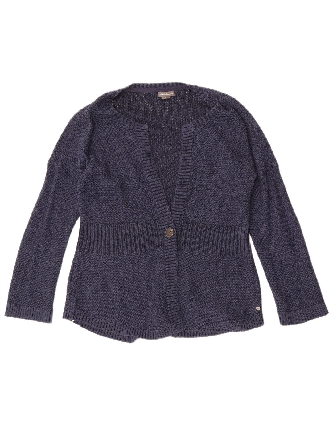 Eddie Bauer ženski kardigan džemper UK 14 srednje tamnoplavi pamuk
