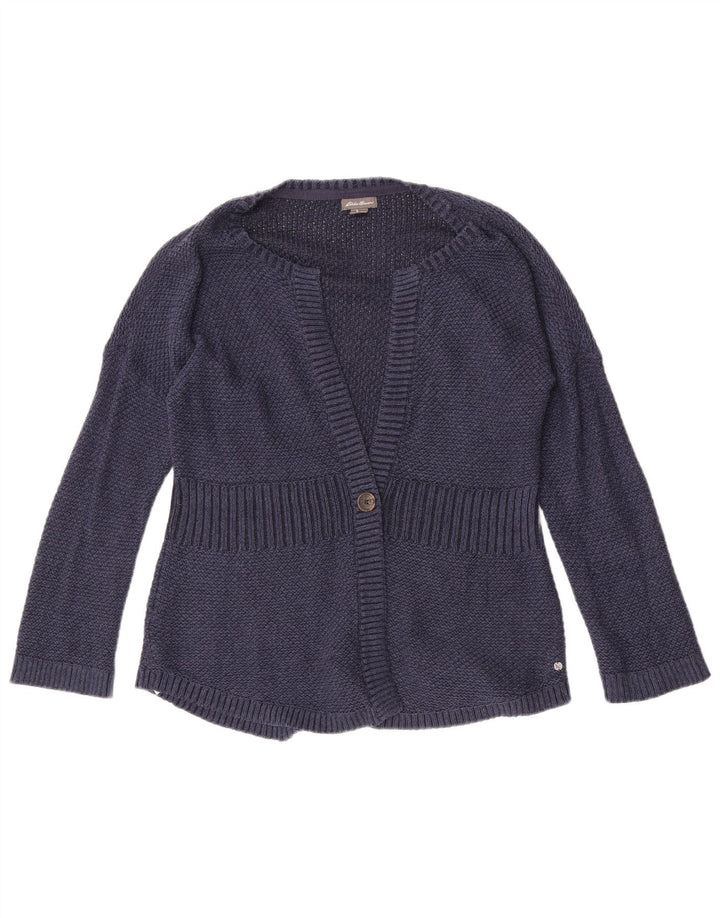 Eddie Bauer ženski kardigan džemper UK 14 srednje tamnoplavi pamuk