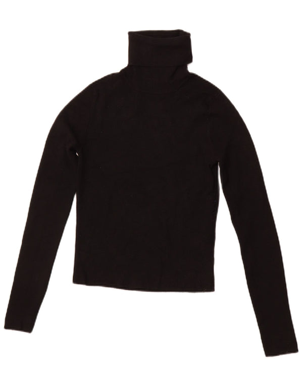 ZARA ženski kratki pulover s rol ovratnikom UK 12 Srednja crna viskoza