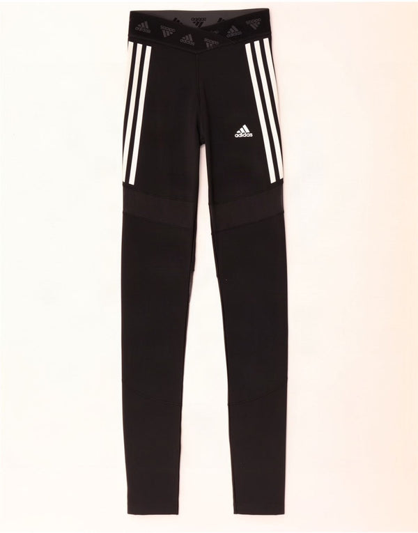 Adidas ženske Aeroready grafičke tajice UK 8/10 male crne