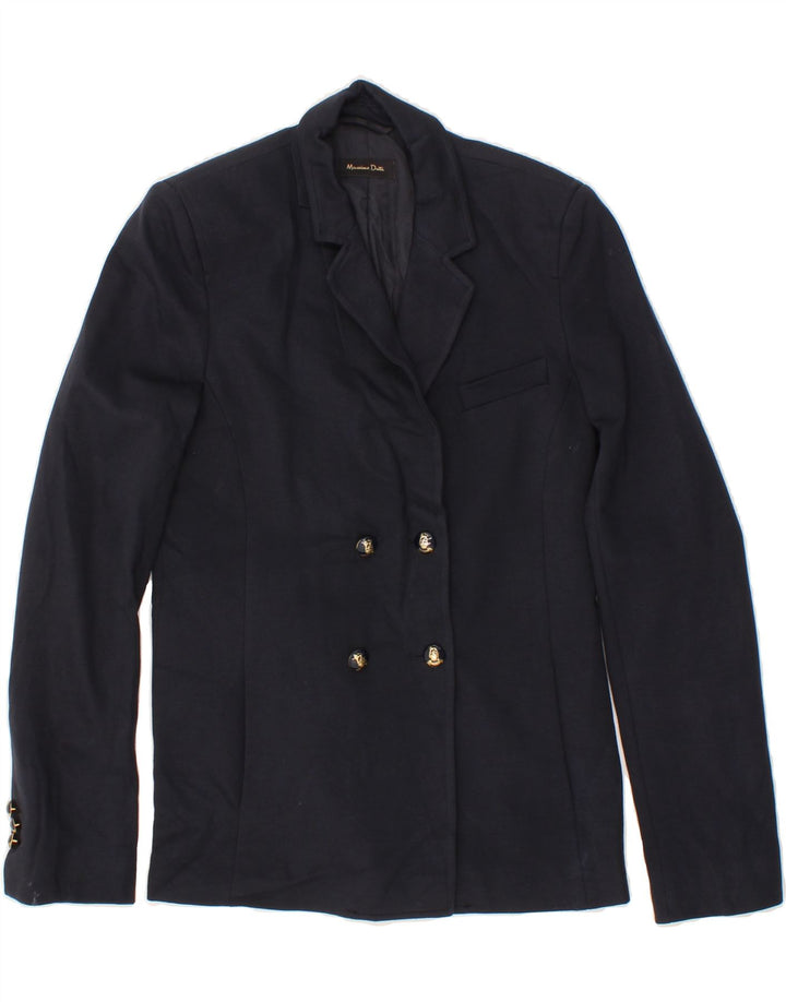 MASSIMO DUTTI Womens Double Breasted Blazer Jacket EU 40 Medium Navy Blue Vintage Massimo Dutti and Second-Hand Massimo Dutti from Messina Hembry 