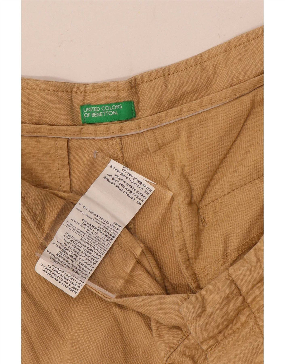 Benetton muške chino kratke hlače IT 48 srednje W34 bež pamuk