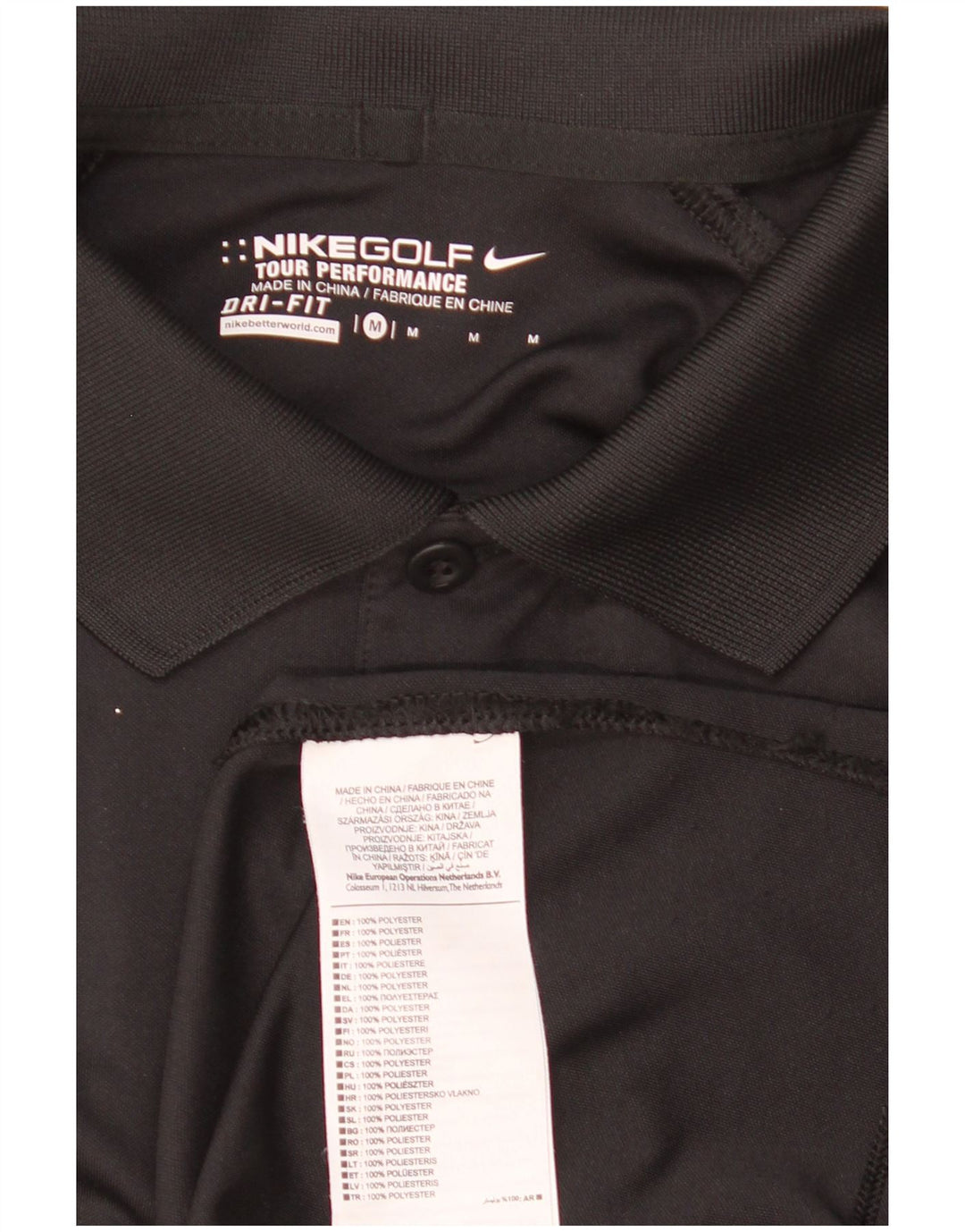 Nike muška Dri Fit grafička polo majica srednje crne boje od poliestera