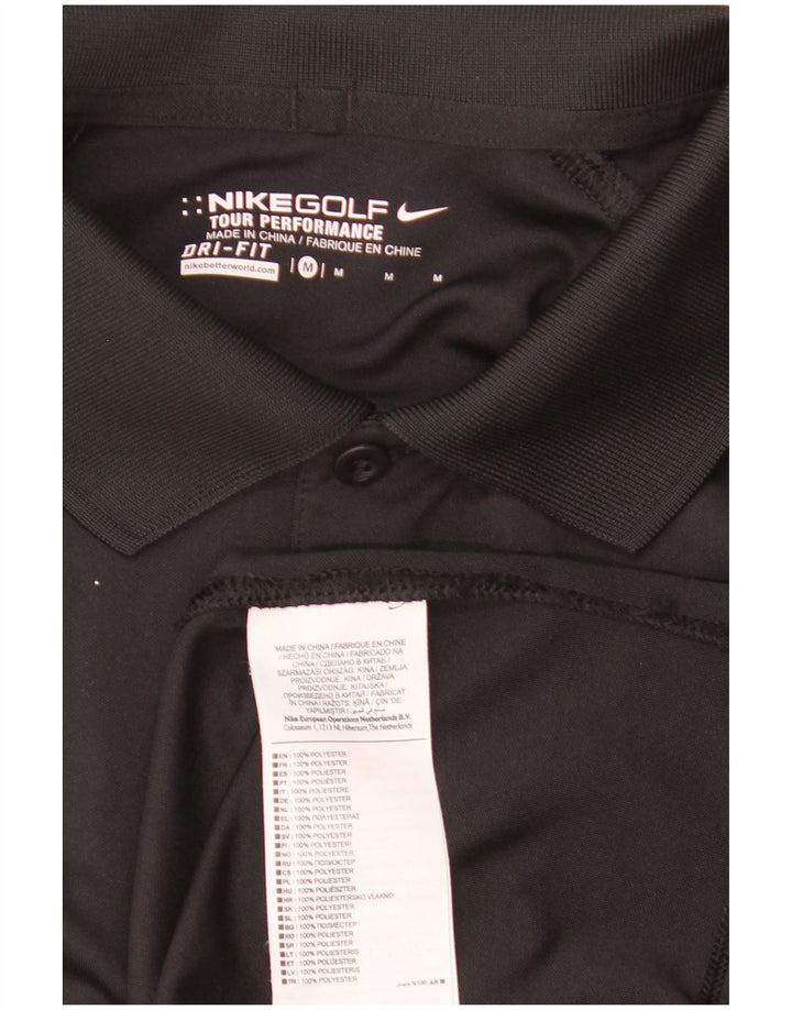 Nike muška Dri Fit grafička polo majica srednje crne boje od poliestera