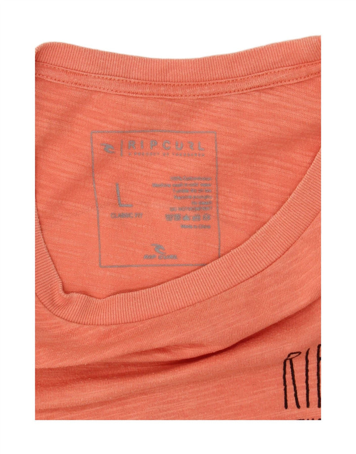 Velika narančasta pamučna muška majica s grafičkim motivima Rip Curl