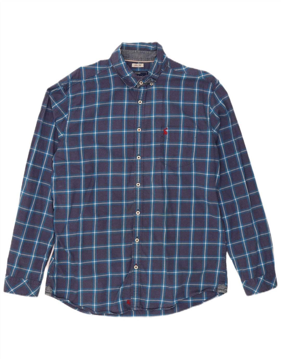 JOULES Muška pripijena košulja, veliki tamnoplavi karirani pamuk