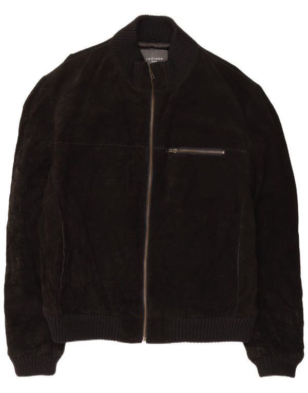 Vintage muška bomber jakna od brušene kože UK 44 2XL crna koža