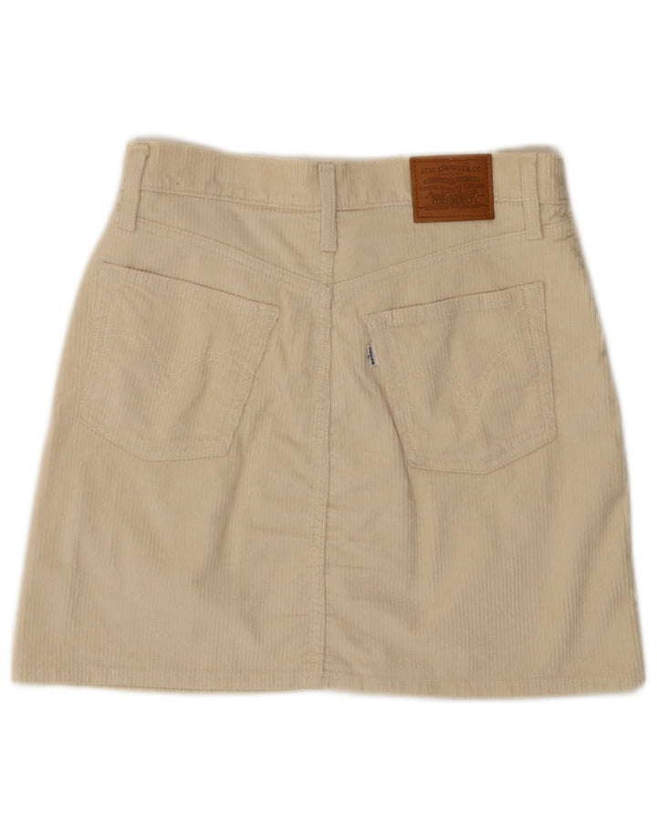 LEVI'S ženska 501 mini suknja od samta W28 srednje bijele boje od pamuka