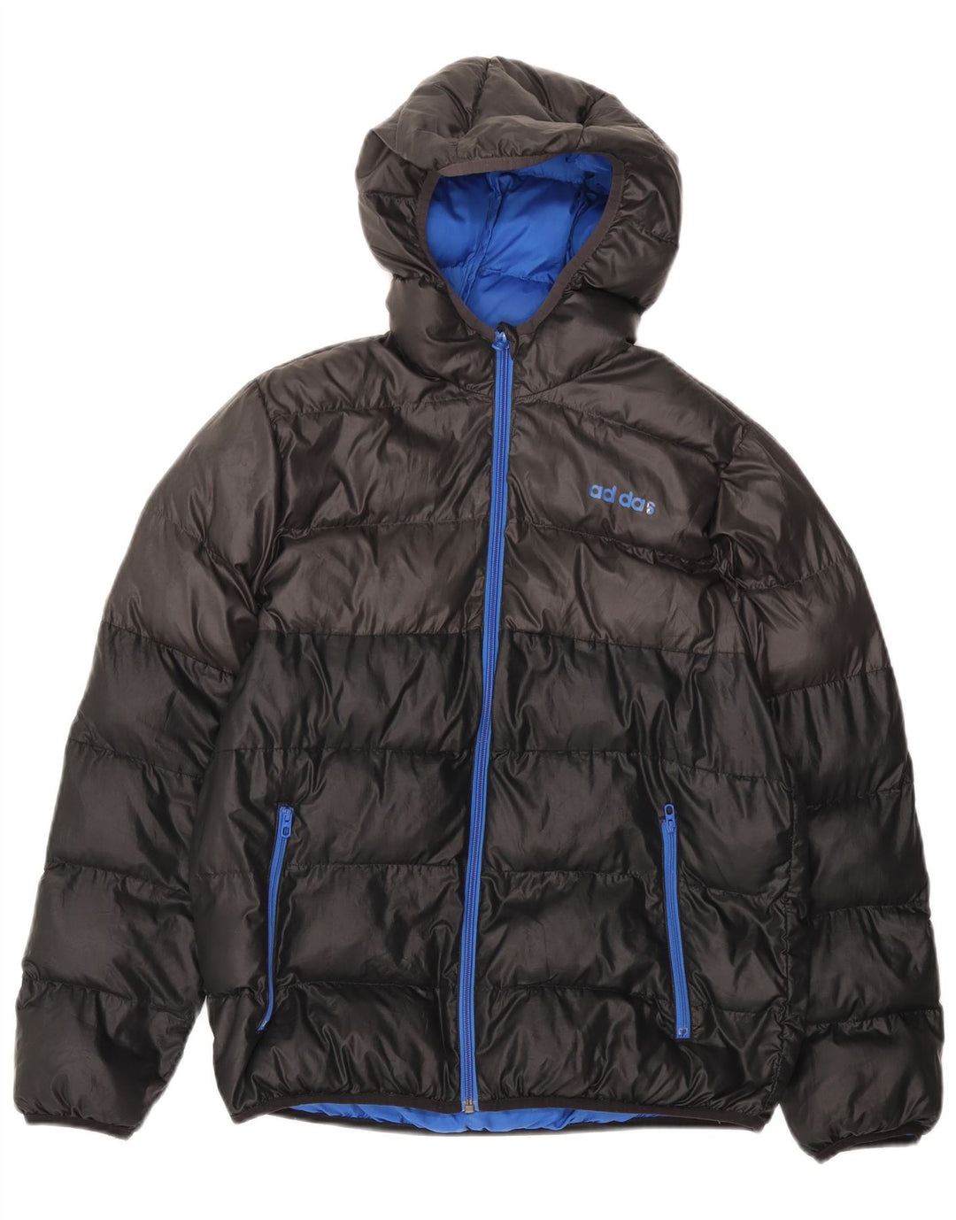 ADIDAS jakna s kapuljačom i podstavljenom podstavom za dječake 13-14 godina, crna poliesterska boja