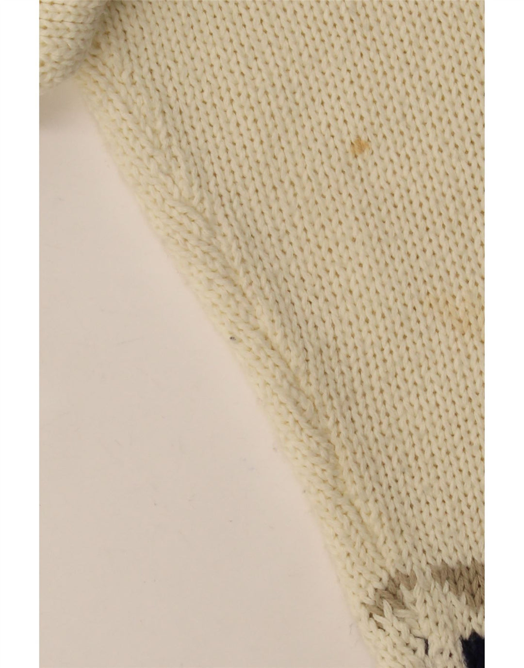 VINTAGE ženski prekomjerni džemper UK 10 Mali sivo bijeli geometrijski