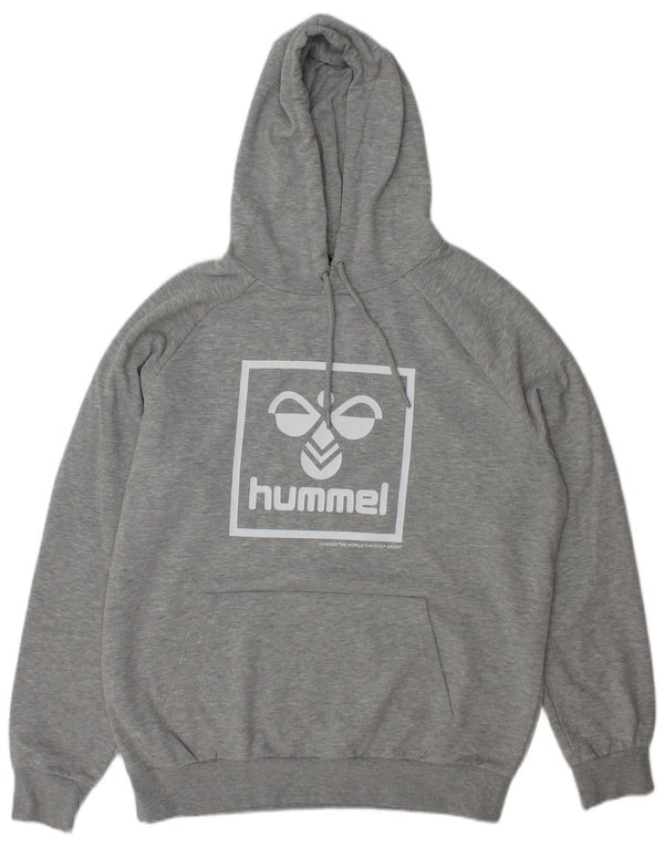 Hummel muška majica s kapuljačom s grafičkim motivima XL sivi flekasti poliester