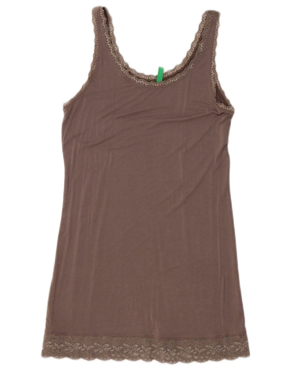 Benetton ženska mini slip haljina UK 6 XS siva viskoza