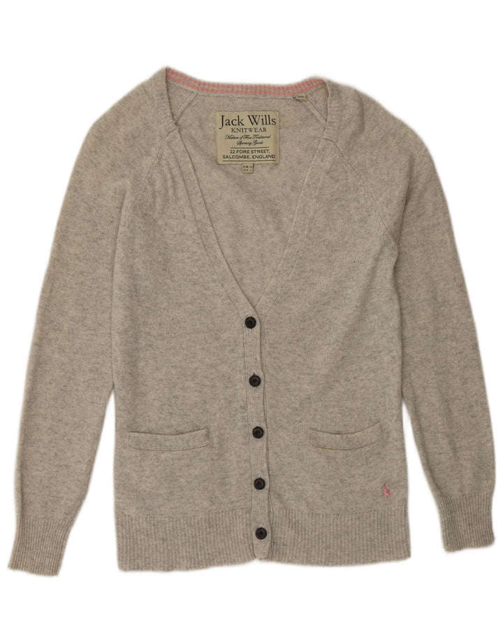 Jack Wills Ženski kardigan pulover UK 10 Mala siva vunena