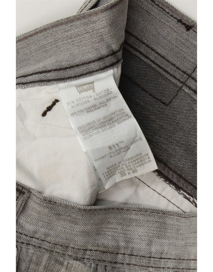 Levi's Mens 511 Slim Jeans W33 L30 Grey Flecked Cotton