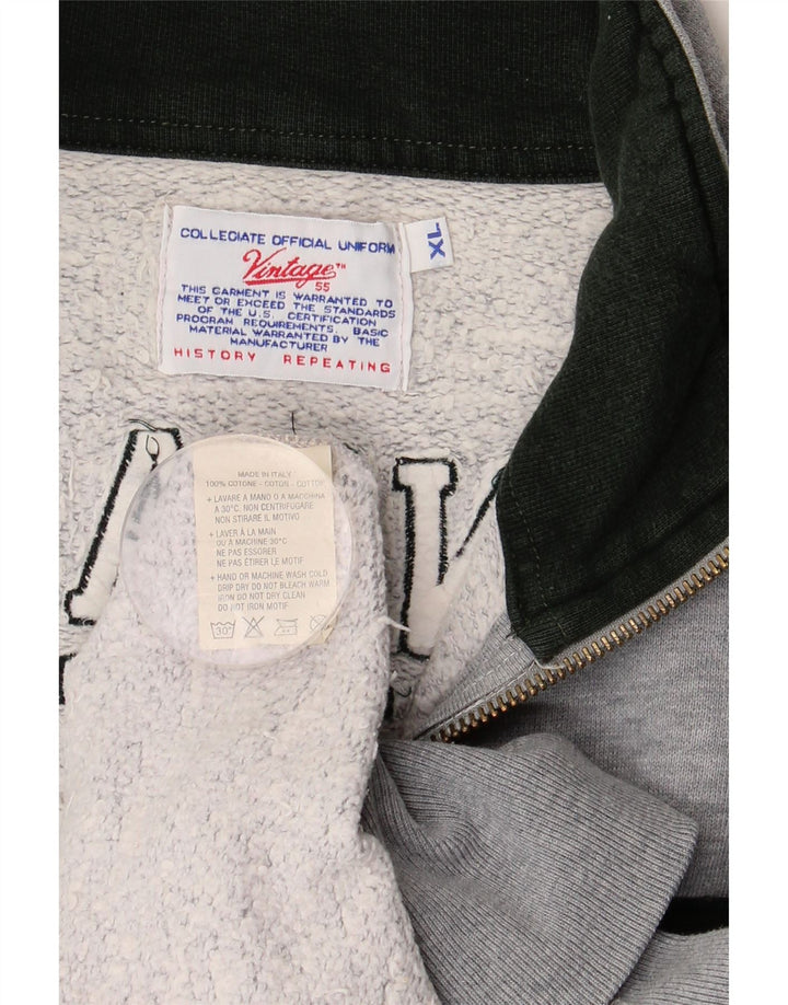 VINTAGE muška grafička trenirka, gornja jakna XL, sivi pamuk