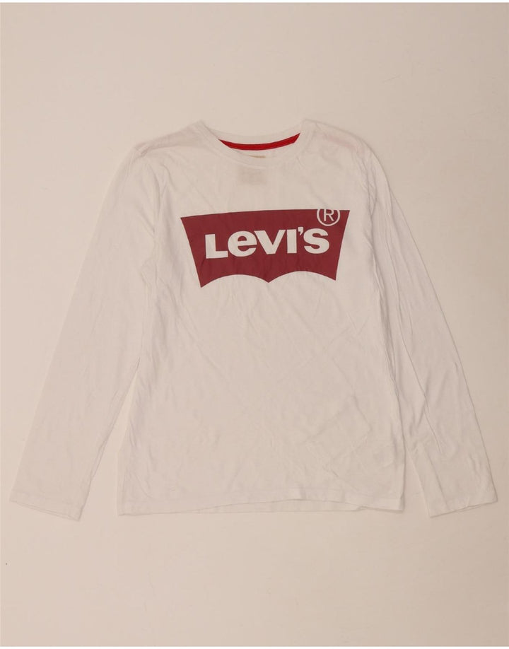 LEVI'S Boys Graphic Top Long Sleeve 15-16 Years White Cotton