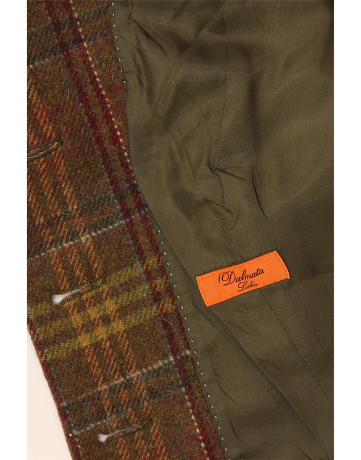 Vintage ženski sako s 4 gumba EU 48 2XL Klasični raznobojni karirani