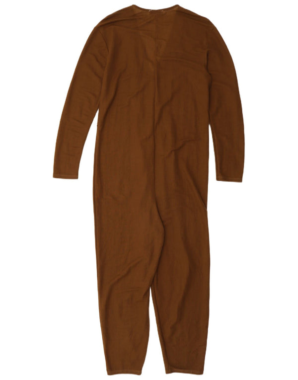 ZARA ženski kombinezon dugih rukava UK 10 Small Brown Viskoza