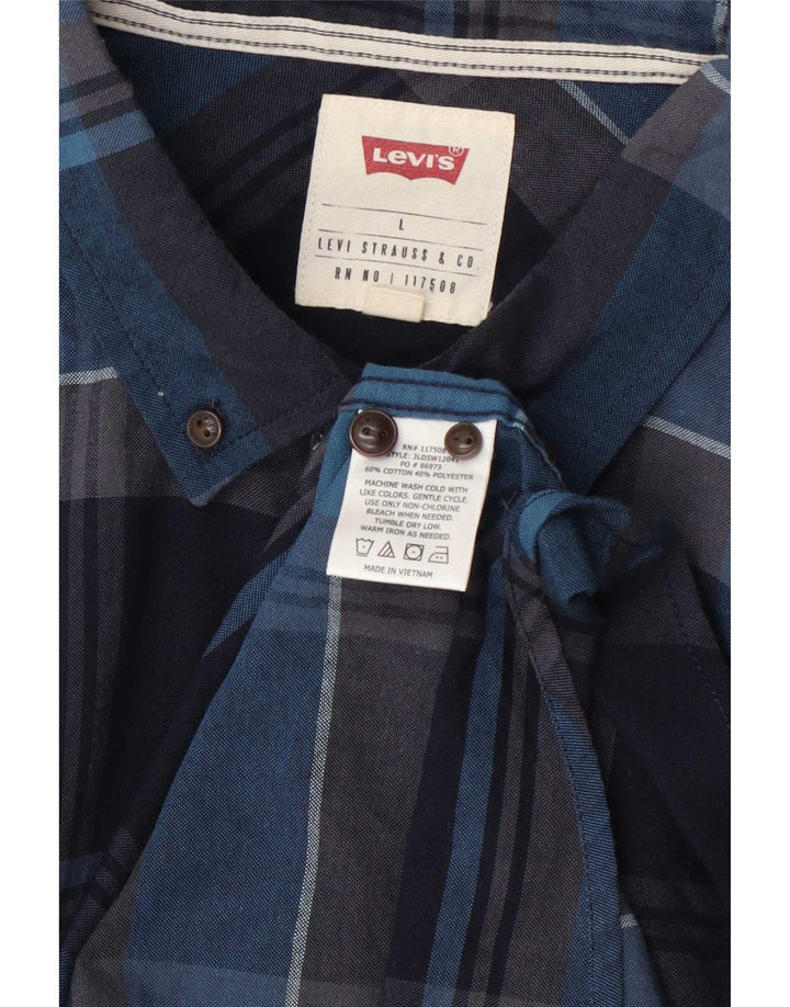 Levi's muška košulja kratkih rukava, veliki tamnoplavi karirani pamuk