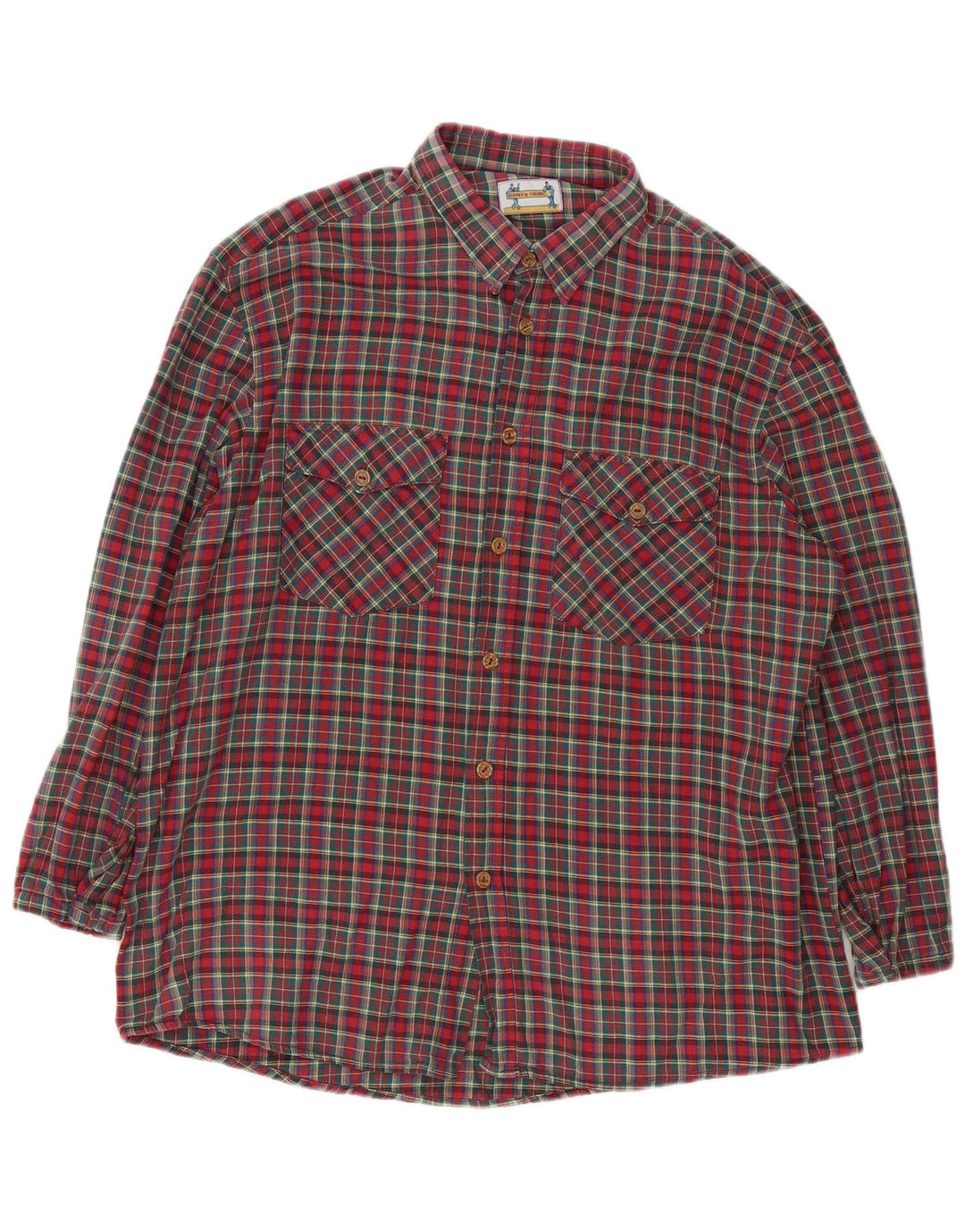 Vintage muška flanelska košulja XL crveni karirani
