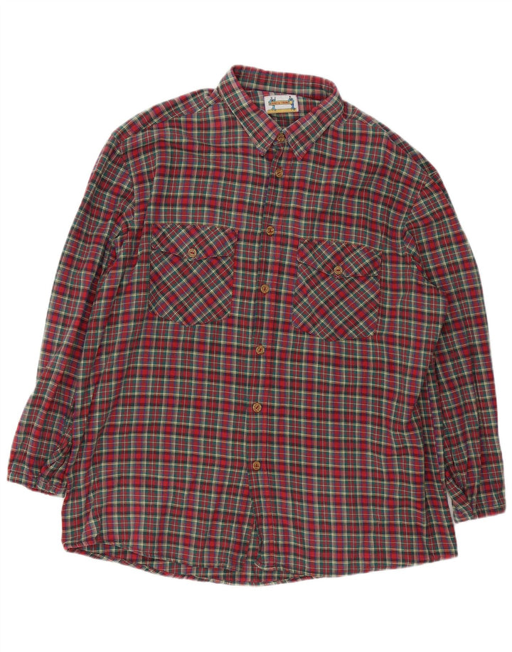 Vintage muška flanelska košulja XL crveni karirani
