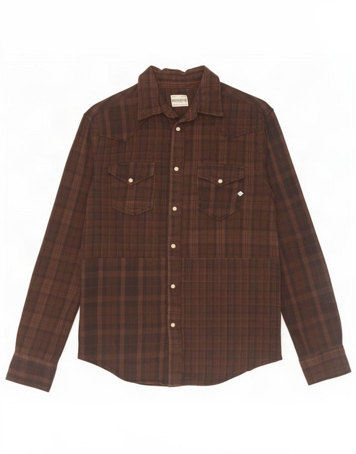 Jack & Jones muška flanelska košulja srednje smeđeg kariranog pamuka