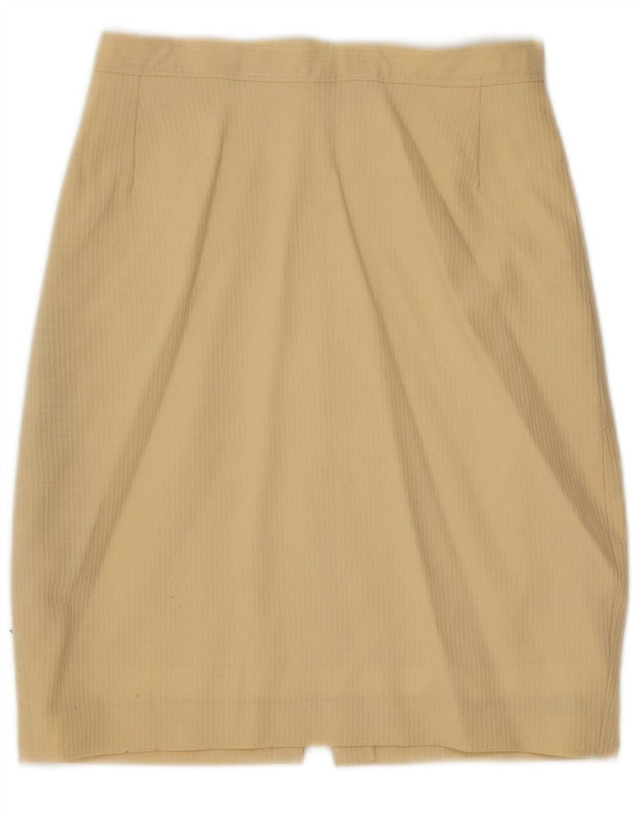 VINTAGE Womens Pencil Skirt W26 Small Beige