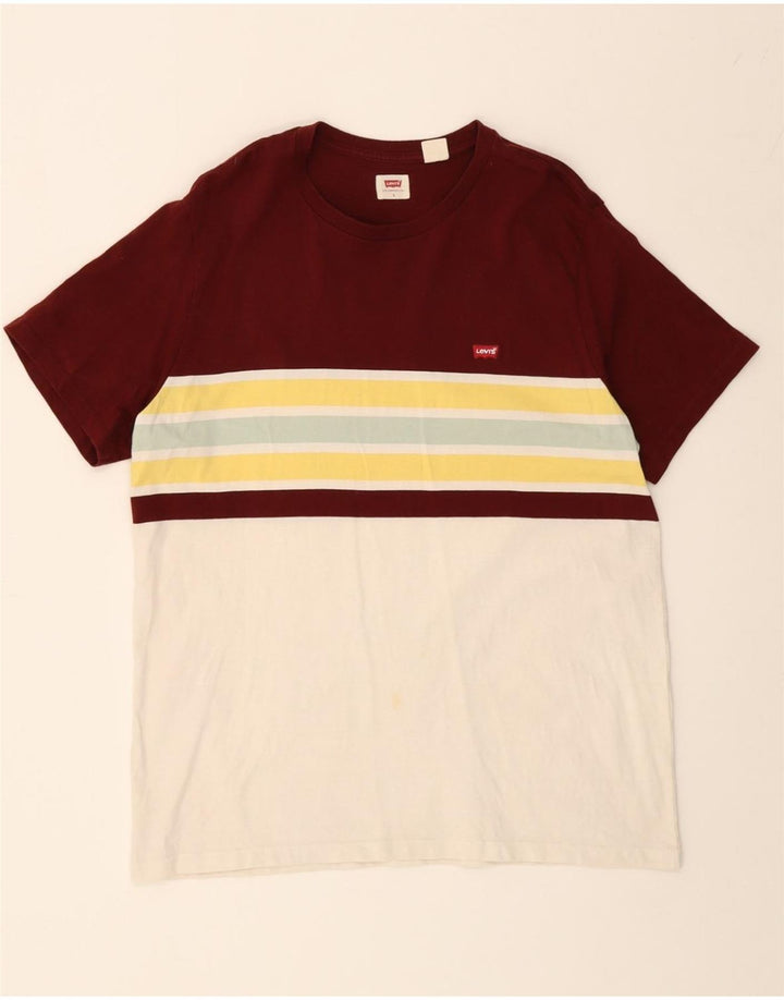LEVI'S Mens T-Shirt Top Large Multicoloured Colourblock Cotton Vintage Levi's and Second-Hand Levi's from Messina Hembry 