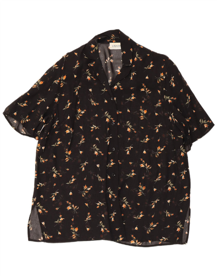 LUISA VIOLA Ženska prozirna košulja bluza UK 20 2XL crna cvjetna