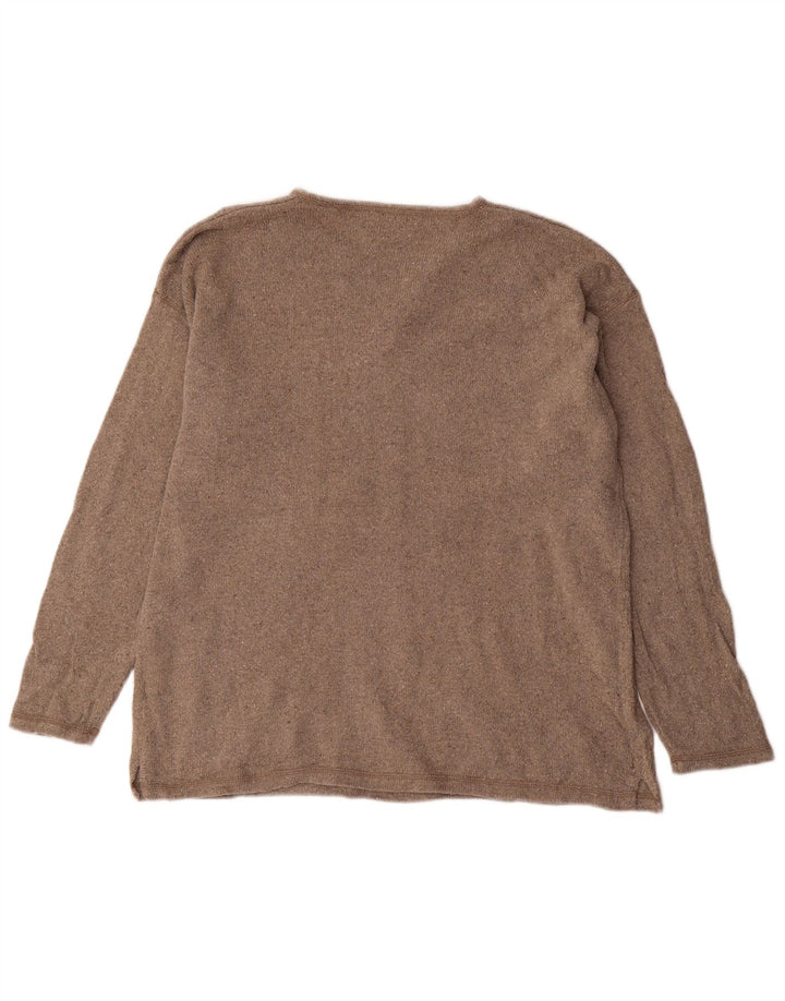 EDDIE BAUER Ženska pulover s velikim izrezom UK 14 Srednje smeđa