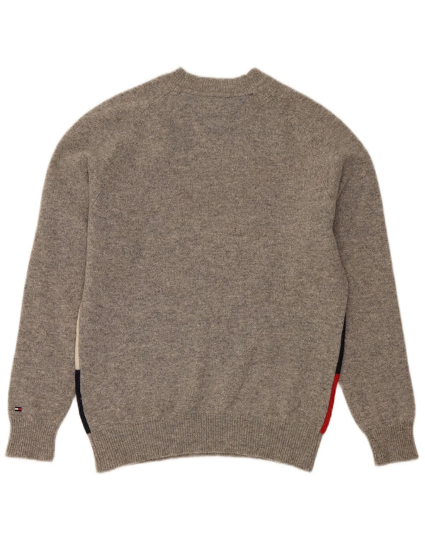 Tommy Hilfiger ženski džemper s okruglim izrezom UK 10 Mali sivi geometrijski
