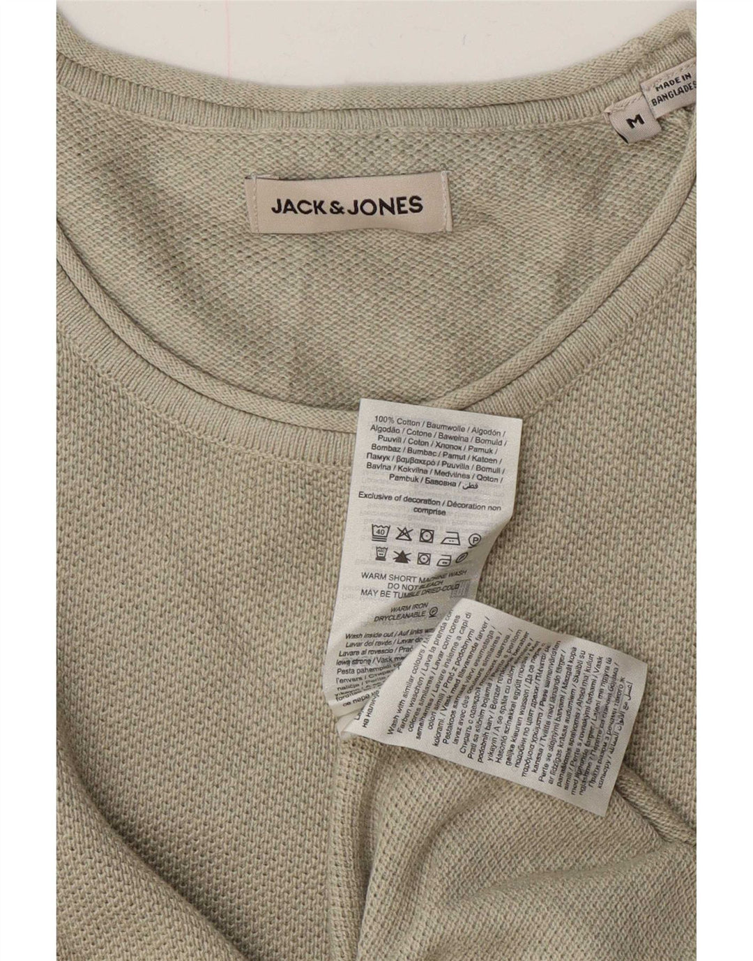 Jack & Jones muški džemper s veznim izrezom Srednje zeleni pamuk