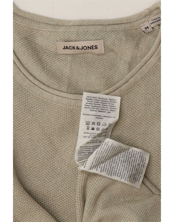 Jack & Jones muški džemper s veznim izrezom Srednje zeleni pamuk