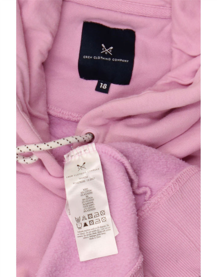 CREW CLOTHING Ženska kratko majica s kapuljačom UK 18 XL Ružičasti pamuk