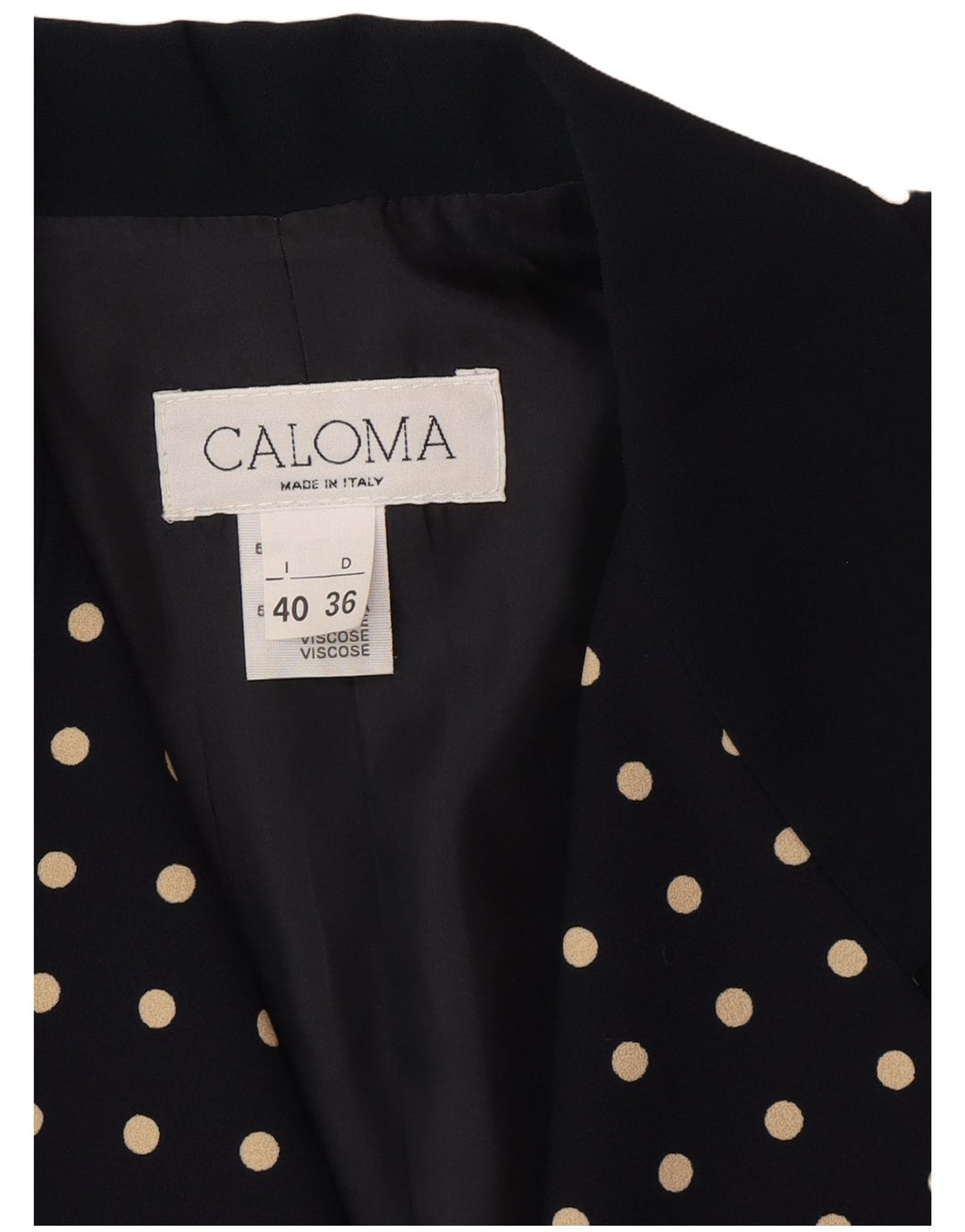 Caloma ženski sako s 1 gumbom IT 40 male tamnoplave točkice