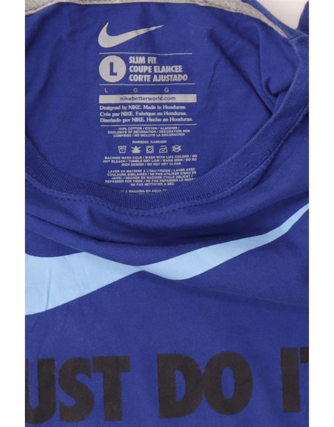 NIKE ženska majica kratkih rukava Slim Fit Graphic Top UK 14 Large Blue Cotton